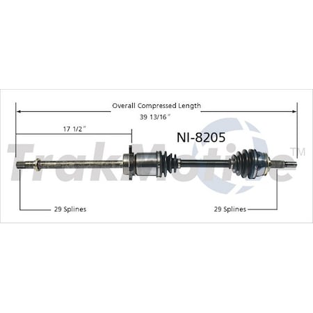 Surtrack Axle Cv Axle Shaft, Ni-8205 NI-8205